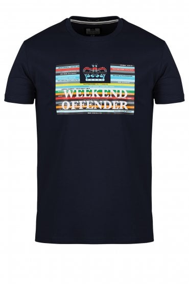 Spines Graphic Print T-Shirt | Navy