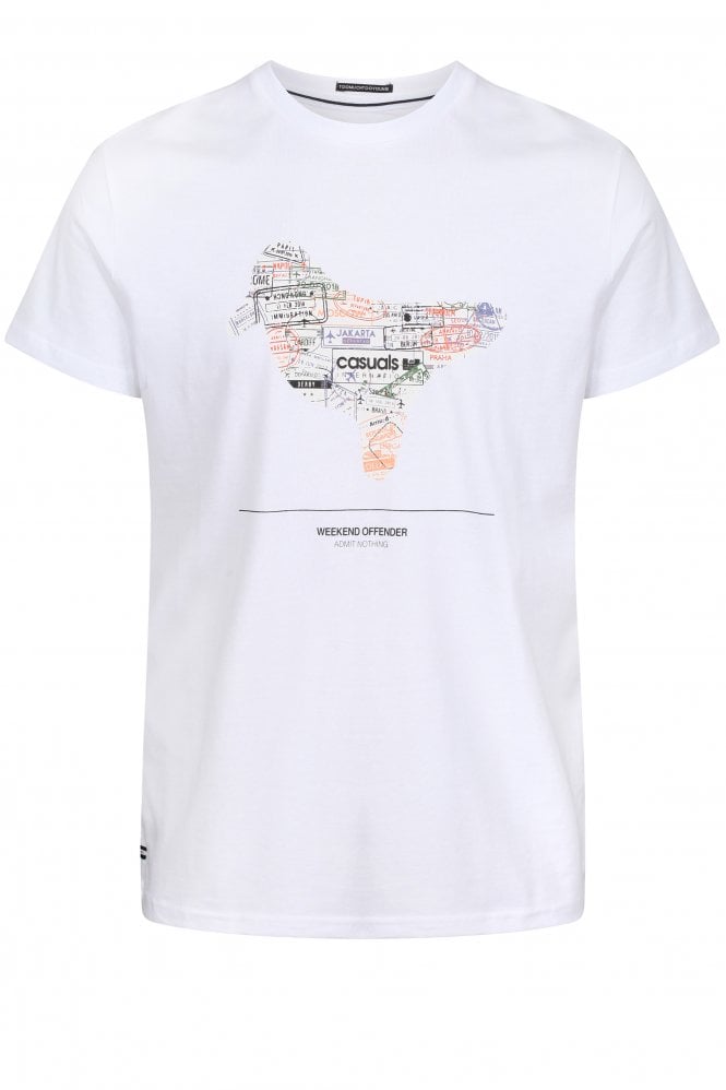 WEEKEND OFFENDER Stamps T-Shirt | White