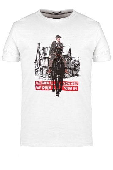 Thomas "Peeky Blinders" Graphic Print T-Shirt | White