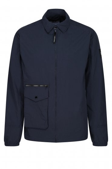 Vinnie Korean Habotai Mens Over-Shirt - Navy